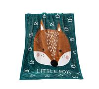 Fansu Baby Blanket Soft Thick Toddler Newborn Fleece Blanket Infant Kids All Seasons Blankets for Boys Girls Cradles Cot Throw (Green Fox,100x140cm)