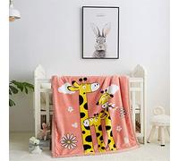Fansu Baby Blanket Soft Thick Toddler Newborn Fleece Blanket Infant Kids All Seasons Blankets for Boys Girls Cradles Cot Throw (100x130cm,Giraffe Pink)