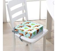 FANSU Baby Toddler Booster Seat Cushion Square, Animal Cartoon Print Kid Dismountable Heightening Dining Chairs Pad Washable Thick Highchair Booster Cushion Mat (12.6x12.6x3.1inch,Raccoon)