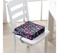 FANSU Baby Toddler Booster Seat Cushion Square, Cactus Print Kid Dismountable Heightening Dining Chairs Pad Washable Highchair Booster Cushion Mat with Straps (Grass,12.6x12.6x3.1inch)