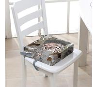 FANSU Baby Toddler Booster Seat Cushion Square, Leopard Print Print Kid Dismountable Heightening Dining Chairs Pad Washable Thick Highchair Booster Cushion Mat (15.7x15.7x3.9inch,Gray 2)