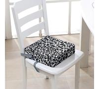FANSU Baby Toddler Booster Seat Cushion Square, Leopard Print Print Kid Dismountable Heightening Dining Chairs Pad Washable Thick Highchair Booster Cushion Mat (12.6x12.6x3.1inch,Grey)