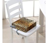 FANSU Baby Toddler Booster Seat Cushion Square, Leopard Print Print Kid Dismountable Heightening Dining Chairs Pad Washable Thick Highchair Booster Cushion Mat (15.7x15.7x3.9inch,Yellow)