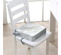 FANSU Baby Toddler Booster Seat Cushion Square, Marble Print Kid Dismountable Heightening Dining Chairs Pad Washable Highchair Booster Cushion Mat with Straps (12.6x12.6x3.1inch,Grey)