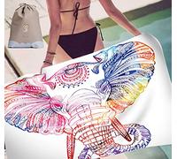 FANSU Beach Towel Microfibre Extra Large, Elephant Mandala Bohemia Rectangle Quick Dry Lightweight and Ultra AbsorbentSport Gym for Men, Women & Children, Great for Beach (150 * 180CM,J)
