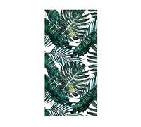 FANSU Beach Towel Microfibre Large,Tropical Style Print Microfibre Summer Towel Lightweight Adults & Kids Travel Towel Quick Dry Bath Towel for Travel Beach Swim (Green Leaves,150x180cm)