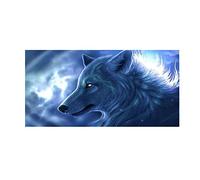 FANSU Beach Towel Microfibre Large, Wolf Print Microfibre Towel Lightweight Adults & Kids Travel Towel Quick Dry Summer Bath Towel for Holiday Travel Beach Swim (White Moonlight,70x150cm)