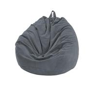 FANSU Bean Bag Cover Without Filling, Solid Colours Lazy Sofa Gaming Bean Bag Chair for Adult Kids, Corduroy Highback Beanbag Seat, Stuffed Toy Clothes Storage (100x120cm,Grey)