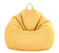 FANSU Bean Bag Cover Without Filling, Solid Colours Lazy Sofa Gaming Bean Bag Chair for Adult Kids, Washable Highback Beanbag Seat, Stuffed Toy Clothes Storage (70x80cm,Gold)