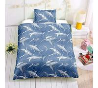 FANSU Bedding Sets Duvet Cover Set 3 Piece, Microfiber 3D Cartoon Bedroom Duvet Set 2 x Pillowcases 1 x Quilt Case for Double King Single Bed (Single-135x200cm-2pcs,shark)