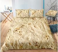 FANSU Bedding Sets Duvet Cover Set 3 Piece, Microfiber 3D Snack Bedroom Duvet Set 2 x Pillowcases 1 x Quilt Case for Double King Single Bed (Double-200x200cm,Bread)