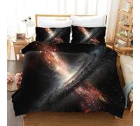 FANSU Bedding Sets Duvet Cover Set, 3D Interstellar Print Microfiber Bedroom Duvet Set Include Pillowcases + Quilt Case for Double King Single Bed (135x200cm (2pcs),Universe Power)