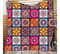 FANSU Bedspread Quilt Single Double Super King Bed Size, Quilted Bed Cover Sofa Blanket Throw Lightweight Decorative Coverlet 3D Microfiber Comforter Bed Sheet (symmetry,150x200cm)