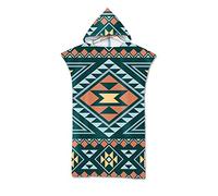 FANSU BohemiaBeach Towel Hooded Poncho, Large Microfiber Changing Robe Bathing Hooded Compact Blanket with Hood for Surfing Swimming Wetsuit Adult Woman & Man (75 * 110cm,D)