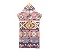 FANSU Boho Changing Robe Poncho, Large Microfiber Beach Towel Hooded Bathing Compact Blanket with Hood for Surfing Swimming Wetsuit Adult Woman & Man (75 * 110 cm,Pink)