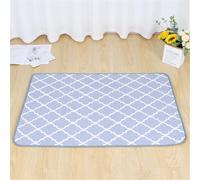 FANSU Breathable Absorbent Puppy Pads, Geometry Pattern Puppy Training Pads Reusable Dog Mat Non-Slip Dog Training Pads Large Puppy Pads for Floor Protector,Couch Cover,Crate (60x45cm,Blue)