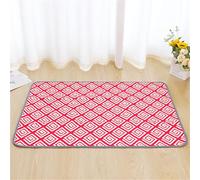 FANSU Breathable Absorbent Puppy Pads, Geometry Pattern Puppy Training Pads Reusable Dog Mat Non-Slip Dog Training Pads Large Puppy Pads for Floor Protector,Couch Cover,Crate (60x45cm,Red)