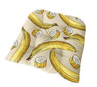 FANSU Chair Cushions with Ties, Fruit Print Seat Pads Linen Chair Seat Pads Cushion Thick Tatami Padded Booster Chair Cushion for Home Floor Patio Garden or Office (40x40x6cm,Banana)