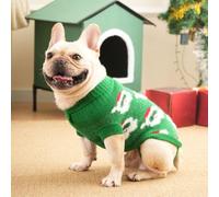 FANSU Christmas Small Dog Jumper, Soft Turtleneck Puppy Sweater Thicken Knit Dog Pullover Vest Coat for Small Medium Large Dogs and Cats, Warm Pet Xmas Winter Outfit (2XL (14#),Green)