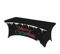 FANSU Christmas Snowflake Tablecloth Rectangular Spandex, Fitted Table Cloth Rectangle Elasticated Table Cover Stretch Tablecloths for Party Event Banquet (6FT/183x76x76cm,Winter)