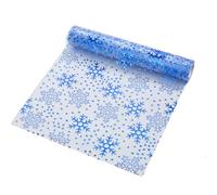 FANSU Christmas Table Runner Snowflake 2PC,Christmas Table Decoration Cutable,Modern Table Runner for Kitchen Dining Table, Wedding Holiday Party Xmas Table Decorations (28x275cm,Blue)