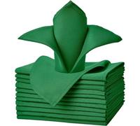 FANSU Cloth Napkins Pack of 20, Soft Polyester&Cotton Dinner Napkins Washable Table Napkins for Home, Wedding, Banquet, Hotel, Cocktail, Dining Party (30x30cm/20 Pack,Green)