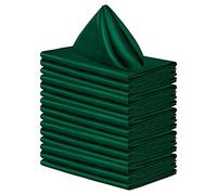 FANSU Cloth Napkins Pack of 4/6/8/12, Soft Polyester&Cotton Dinner Napkins Washable Table Napkins for Wedding, Banquet, Home, Hotel, Cocktail, Dining Party (green,50x 50cm/4 Pack)
