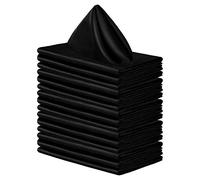 FANSU Cloth Napkins Pack of 4/6/8/12, Soft Polyester&Cotton Dinner Napkins Washable Table Napkins for Wedding, Banquet, Home, Hotel, Cocktail, Dining Party (black,30x30cm/6 Pack)