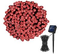 FANSU Colorful Beads LED Garden Lights, 8 Modes Indoor/Outdoor Solar String Lights, Solar Lights Outdoor Garden, for Patio Yard Home Christmas Parties Wedding Decorations (Red,12m/100 LED)