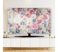 FANSU Colorful Floral Print TV Dust Cover,TV Screen Cover,Universal Elastic Television All-Inclusive Protection,Computer Dust for 32” to 80” Television/PC Display Decoration (Colorful 2,80Inch)
