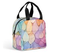 FANSU Colorful Geometry Lunch Bag, Insulated Lunch Bag, Wide Open Portable Cooler Lunchbox, Waterproof Totes,Handbag Men Women for Outdoor,Beach,Camping,Travel,Picnic (Colorful 2,22x20x13cm)