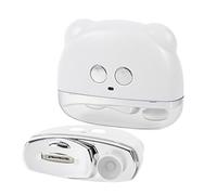 FANSU Cute Electric Nail Clippers 2-in-1 Cutting and Grinding Automatic &Nail Scraps Storage Slanted Nail Clipper for Thick Toenails, for Women Men Kids Adults Seniors (White)