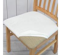 FANSU Dining Chair Seat Covers with Ties, Velvet Flannel Chair Seat Covers Set of 1 2 4 6, Elastic Stretch Chair Seat Slipcovers Non Slip Protector Cover for Kitchen (White,4 Pieces)