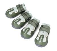 FANSU Dog Boots 4 Pieces, Winter Dog Shoes Warm Dog Paw Protectors for Medium Large Dogs, Plush Dog Walking Boots, Dogs Boots for Ourdoor Walking Indoor Hardfloor (XXL(6#),Green/Sage)