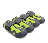 FANSU Dog Boots 4 Pieces, Winter Dog Shoes Warm Dog Paw Protectors for Medium Large Dogs, Plush Dog Walking Boots, Dogs Boots for Ourdoor Walking Indoor Hardfloor (XXL(6#),Green)