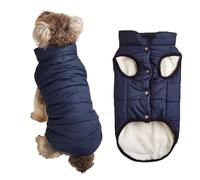 FANSU Dog Coats Waterproof, Winter Warm Dog Jacket Vest Pet Clothes for Cold Weather, Soft Cozy Dogs Jackets for Small Medium Large Dogs (S,Navy blue)