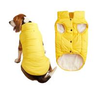 FANSU Dog Coats Waterproof, Winter Warm Dog Jacket Vest Pet Clothes for Cold Weather, Soft Cozy Dogs Jackets for Small Medium Large Dogs (S,Yellow)