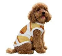FANSU Dog Cooling Vest Ice Silk Pet Summer T-Shirt Bread Print Breathable Anti-Shedding Indoor Puppy Clothes Lightweight Heat Relief Cat Apparel for Outdoor Walking (bread cubes,S)
