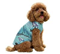 FANSU Dog Cooling Vest Ice Silk Pet Summer T-Shirt Breathable Anti-Shedding Indoor Puppy Clothes Lightweight Heat Relief Cat Apparel for Outdoor Walking,Butterfly Printed (Butterfly 4,XS)