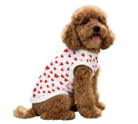FANSU Dog Cooling Vest Ice Silk Pet Summer T-Shirt Red Love Print Breathable Anti-Shedding Indoor Puppy Clothes Lightweight Heat Relief Cat Apparel for Outdoor Walking (red white,M)
