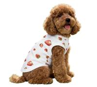 FANSU Dog Cooling Vest Ice Silk Pet Summer T-Shirt Strawberry Print Breathable Anti-Shedding Indoor Puppy Clothes Lightweight Heat Relief Cat Apparel for Outdoor Walking (white,XS)