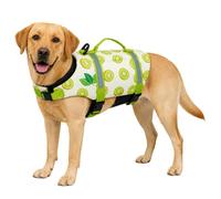 FANSU Dog Life Jacket with Lift Handle, Reflective Dog Life Vest for Swimming & Boating, Adjustable Puppy Buoyancy Aid with Extra Floatation for Small Medium Large Dogs (XS,Kiwi fruit)