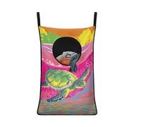 FANSU Door Hanging Laundry Bag, Marine Animals Pattern Hanging Laundry Bags for Back of Door, Bathroom Hanging Laundry Hamper Bag Back Zipper Design, Collapsible Clothes Storager (Turtle)