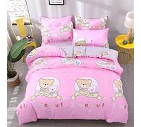 FANSU Duvet Cover Set 3 Piece, Microfiber Easy Care Polyester Bedding Sets For Sweet and Lovely Children Bedroom Pillowcases x 2 Quilt Case x 1 (Double-200x200cm,Bear family)
