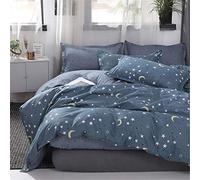 FANSU Duvet Cover Set Bedding Sets for Double King Single Size Bed 4 Piece Star Duvet Set 2 x Pillowcases 1 x Quilt Case 1 x Flat Sheet (Single-135x200cm,Starry)