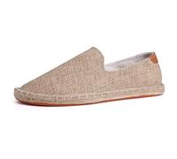 FANSU Espadrilles Men, Solid Color Comfortable and Portable Women's Espadrille Shoes, Slip-on Flat Espadrilles, Ladies Canvas Shoes No Laces Dark Brown