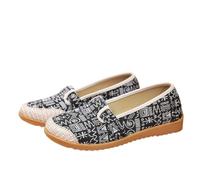 FANSU Espadrilles Women Flat, Canvas Shoes Women Size 3.5-7 Comfortable Breathable Portable Slip On Espadrilles Casual Fashion Classic Low-Top Ladies Walking Flat Shoes (Black,7)