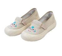 FANSU Espadrilles Women Flat, Embroidery Chinese Style Canvas Shoes Women Size 3.5-7.5 Breathable Slip On Espadrilles Casual Fashion Classic Low-Top Ladies Walking Flat Shoes (Beige,4)