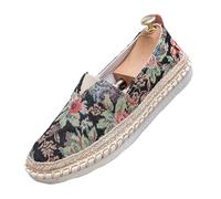 FANSU Espadrilles Women Men Flat, Canvas Shoes Women Size 5.5-8.5 Comfortable Breathable Portable Slip On Espadrilles Casual Fashion Classic Low-Top Ladies Walking Flat Shoes (Black,5.5)