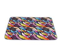 FANSU Feather Print Absorbent Puppy Pads, Waterproof Puppy Training Pads Reusable Dog Mat Non-Slip Dog Training Pads Large Puppy Pads for Floor Protector,Couch Cover,Crate (150x90cm,Orange)
